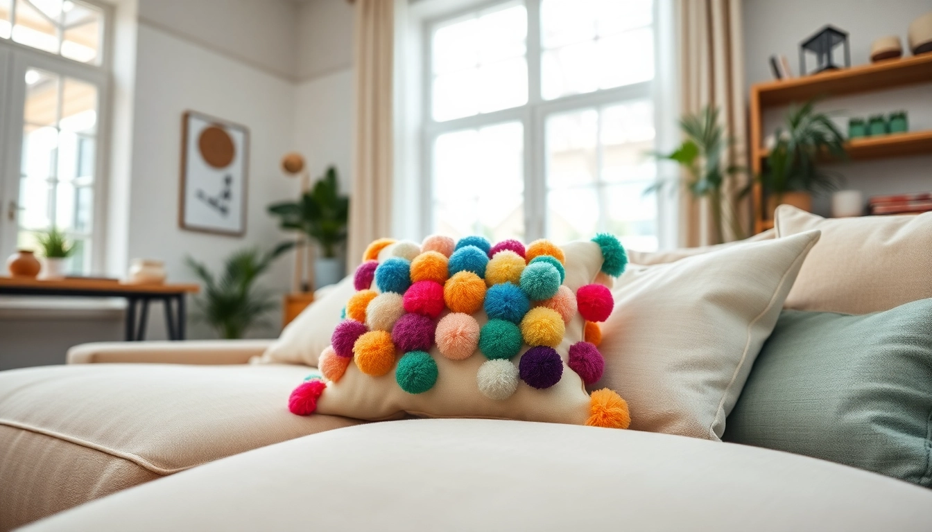 Enhance Your Space with a Vibrant Pompom Cushion Cover for Cozy Elegance
