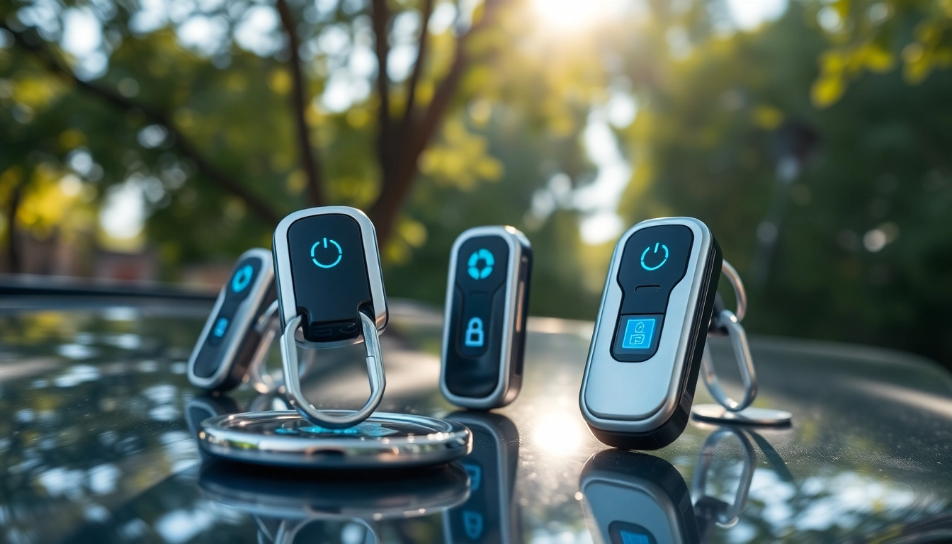 Showcasing advanced keys for electric cars with sleek designs and digital features.