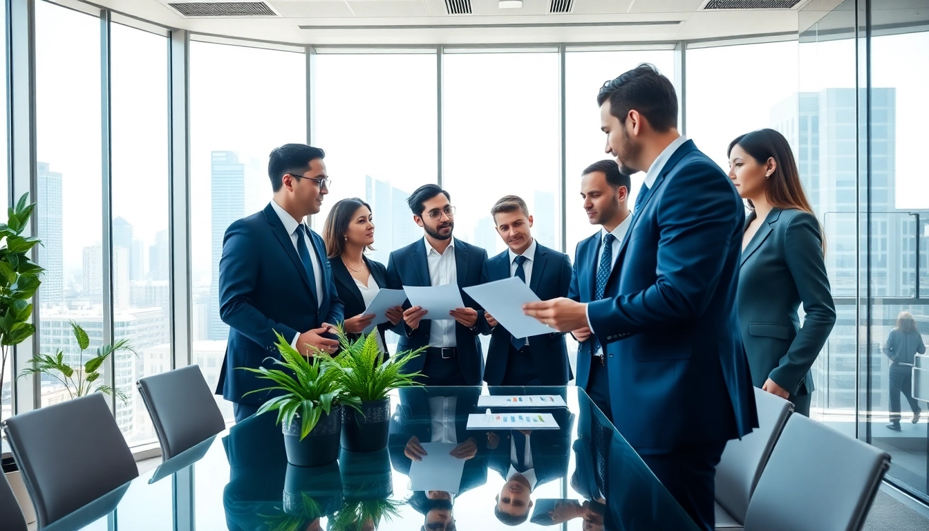 Engaged team of Quickplus Business Consultants collaborating in a professional office environment.